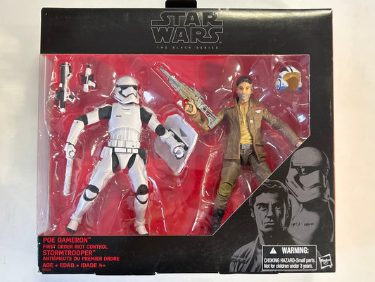 HASBRO STAR WARS THE BLACK SERIES POE DAMERON & STORMTROOPER (FIRST ORDER RIOT CONTROL)