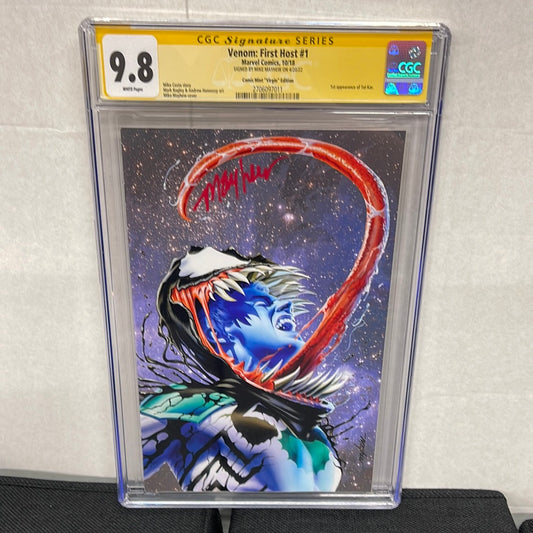 MARVEL COMICS VENOM FIRST HOST #1 CGC 9.8 SIGNED BY MIKE MAYHEW COMIC MINT VIRGIN EDITION