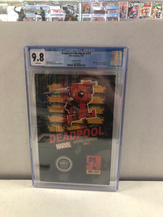 MARVEL COMICS DESPICABLE DEADPOOL #300 (2018) GAME BOX VARIANT SUPER MARIO BROS GAME COVER HOMAGE CGC 9.8 WP