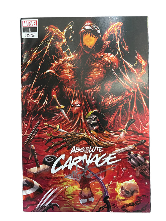 MARVEL ABSOLUTE CARNAGE #1 SIGNED BY TYLER KIRKHAM WITH CERTIFICATE OF AUTHENTICITY