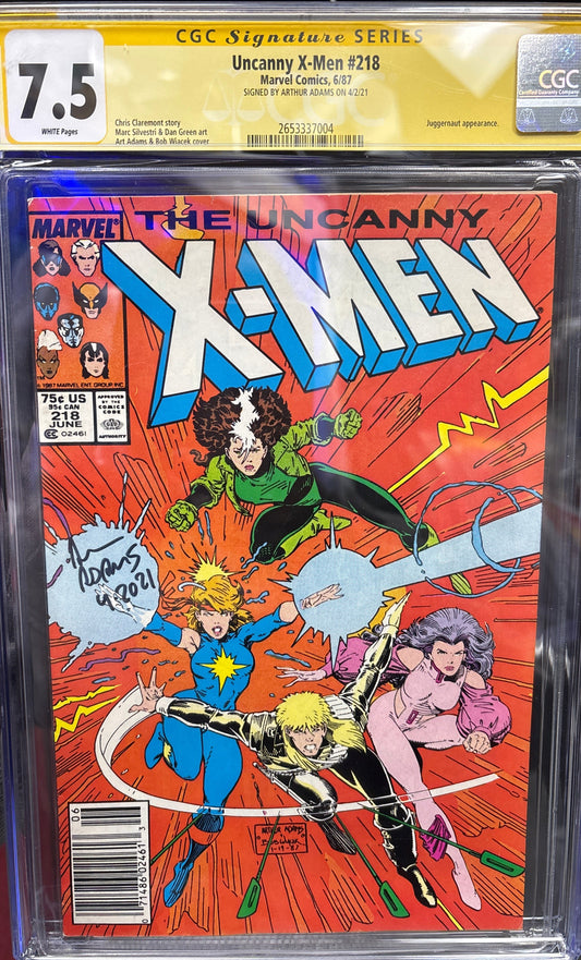 CGC SIGNATURE SERIES 7.5 MARVEL COMICS UNCANNY X MEN #218