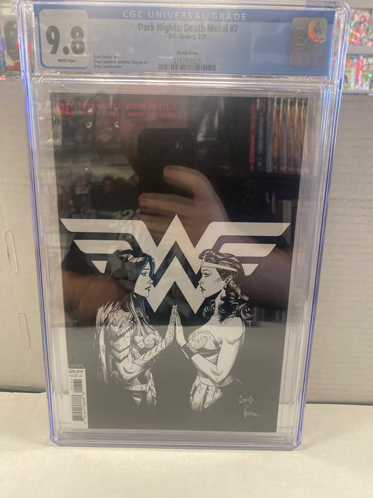 DC COMICS DARK NIGHTS DEATH METAL #7 SKETCH COVER CGC 9.8 WP