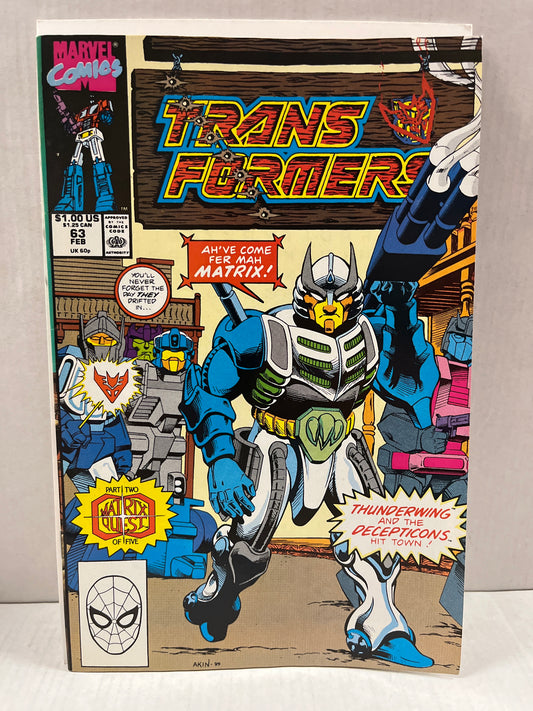 TRANSFORMERS #63 NM/MINT GEM! KEY COMIC! (1990, LOW PRINT RUN!)