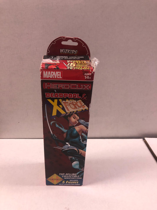 MARVEL HEROCLIX 5 PACK DEADPOOL AND X-FORCE GOOD CONDITION TORN AND TAPED BOX