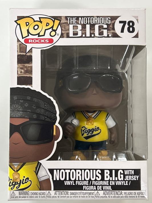 FUNKO POP THE NOTORIOUS B.I.G. WITH JERSEY GREAT CONDITION