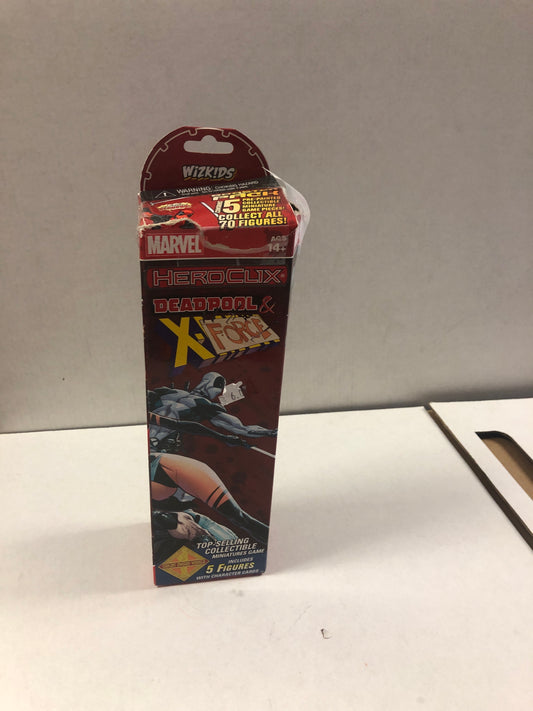 MARVEL HEROCLIX 5 PACK DEADPOOL AND X-FORCE FINE CONDITION TORN AND TAPED BOX