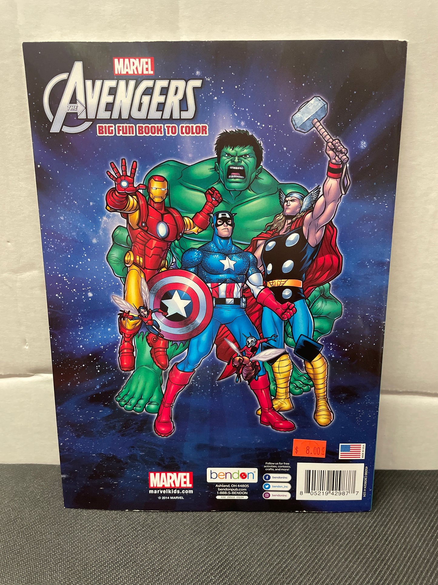 MARVEL AVENGERS SAVING THE WORLD! BIG FUN BOOK TO COLOR (BRAND NEW, 2014)