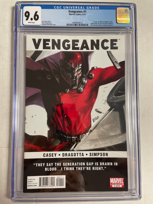 VENGEANCE #1 CGC 9.6 (2011 MARVEL COMICS MEGA KEY! 🔑) 1st APPEARANCE OF AMERICA CHAVEZ/MISS AMERICA!