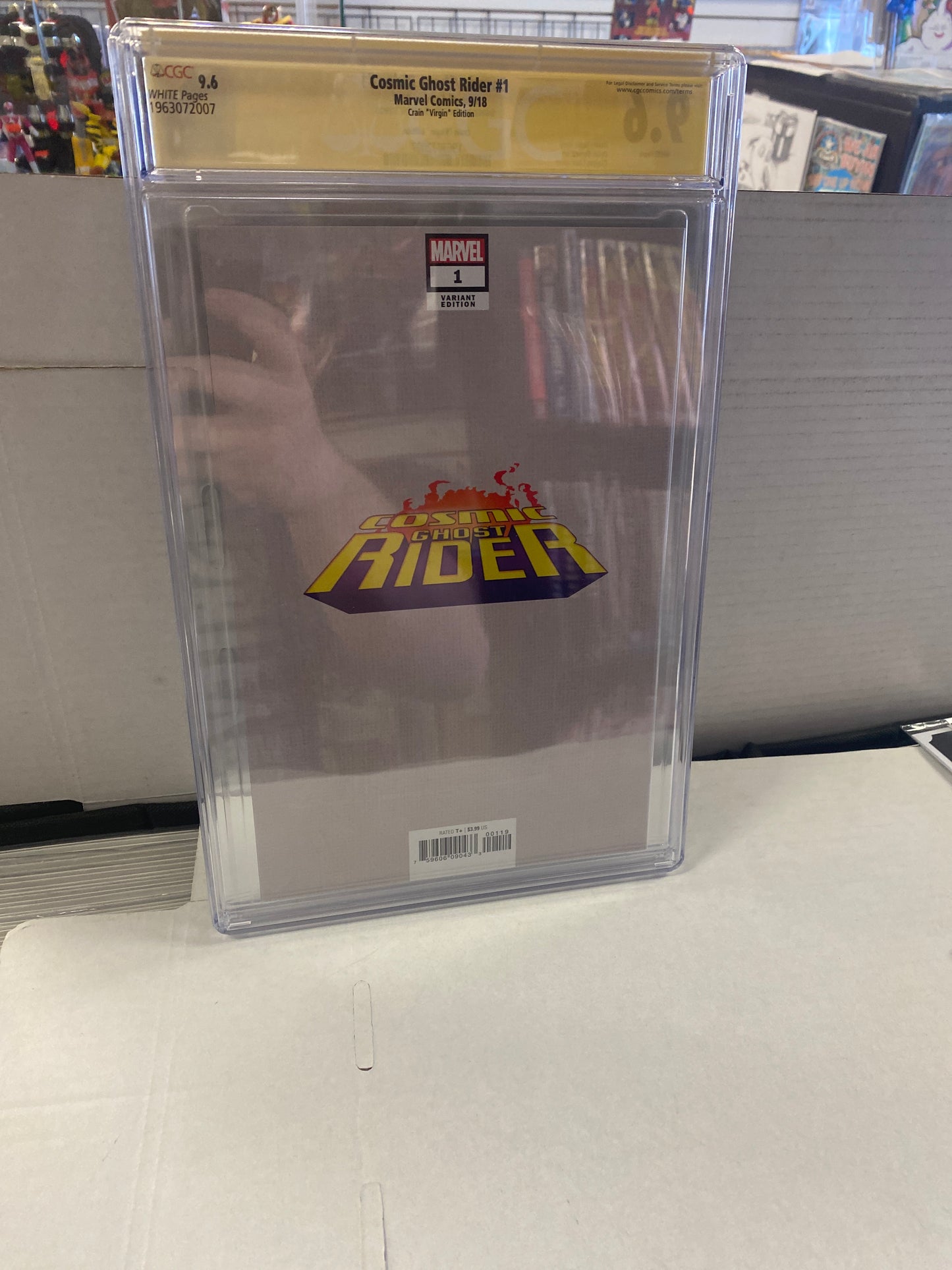 MARVEL COMICS COSMIC GHOST RIDER #1 (2018) CRAIN VIRGIN COVER SIGNED BY CLAYTON CRAIN CGC SS 9.6 WP