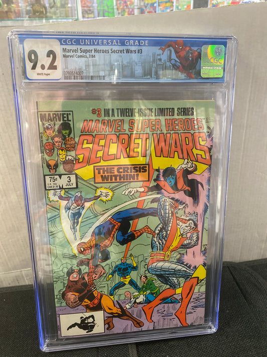 MARVEL SUPER-HEROES SECRET WARS #3 CGC 9.2 (1984 KEY COMIC, 1ST APPEARANCE OF VOLCANA & TITANIA!)