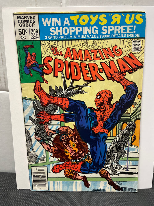 AMAZING SPIDER-MAN #209 FINE- (1980, KEY!) 1st APPEARANCE CALYPSO! CLASSIC KRAVEN COVER!