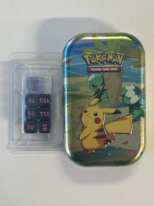 POKÉMON TCG MINI TIN WITH ONE V/EX POKÉMON & BATTLE DICE