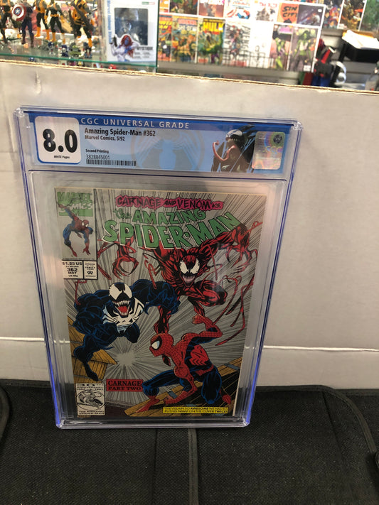 MARVEL COMICS AMAZING SPIDER-MAN #362 (1992) SECOND PRINTING CGC 8.0 WP