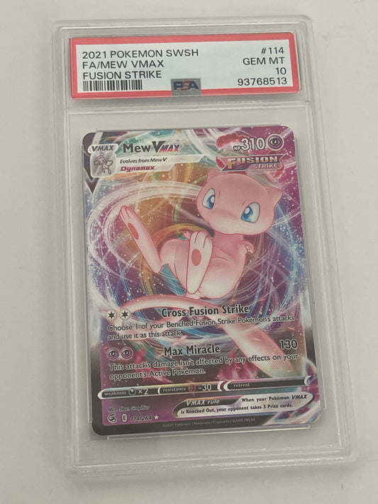 2021 POKEMON SWORD & SHIELD MEW VMAX FUSION STRIKE PSA 10