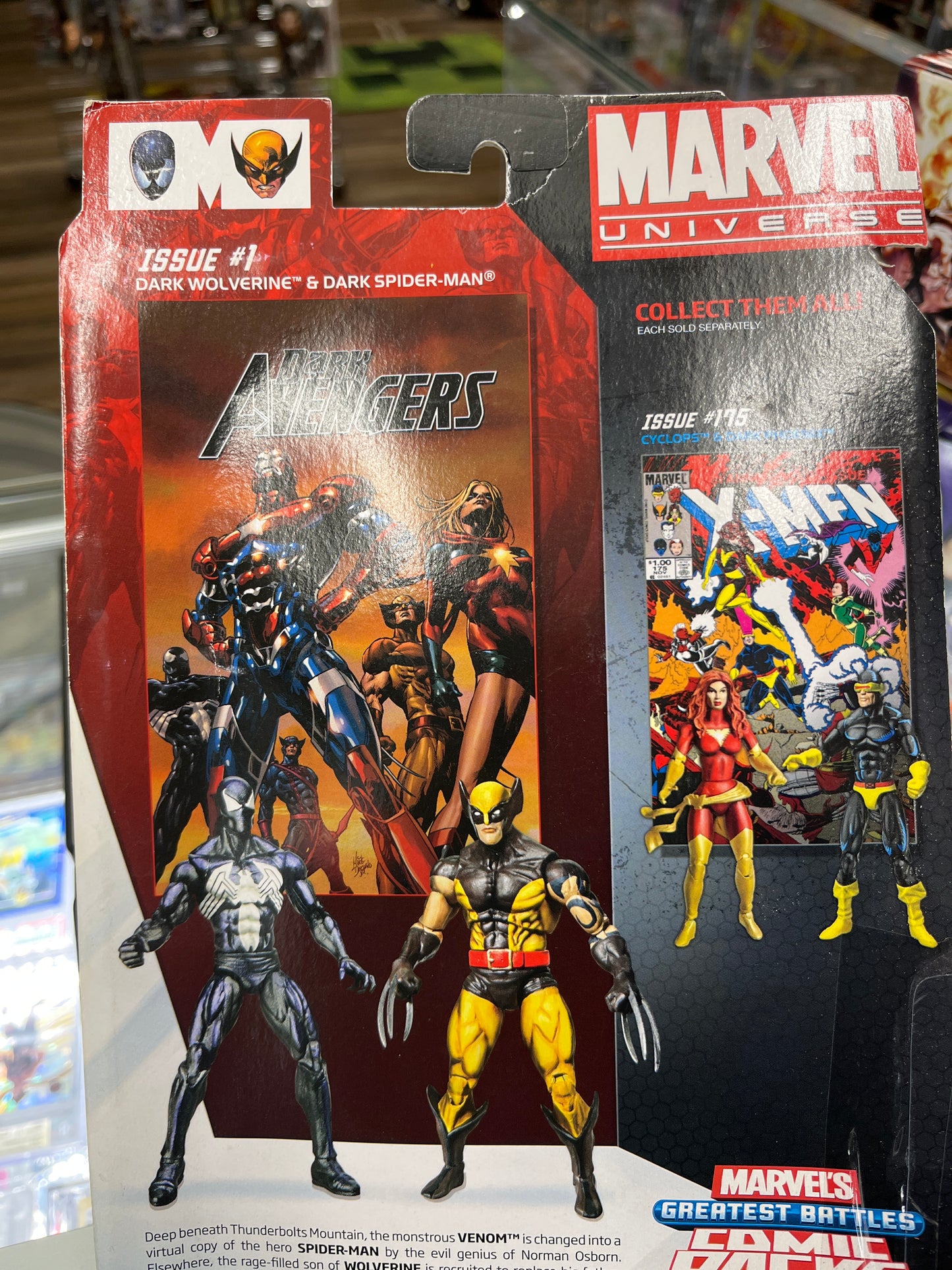MARVELS GREATEST BATTLES COMIC PACKS DARK WOLVERINE & DARK SPIDER-MAN ACTION FIGURE