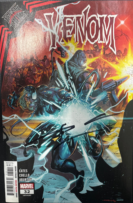 KING IN BLACK VENOM #32 SIGNED BY DONNY CATES WITH CERTIFICATE OF AUTHENTICITY
