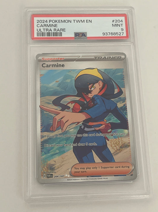 2024 POKEMON TWM CARMINE ULTRA RARE PSA 9