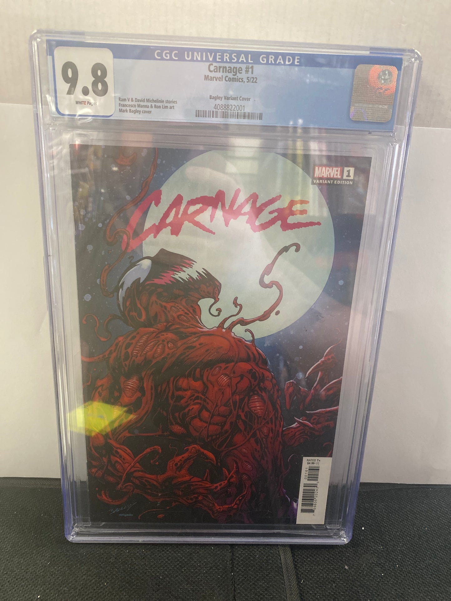 MARVEL COMICS CARNAGE #1(2022) BAGLEY VARIANT COVER CGC 9.8 WP