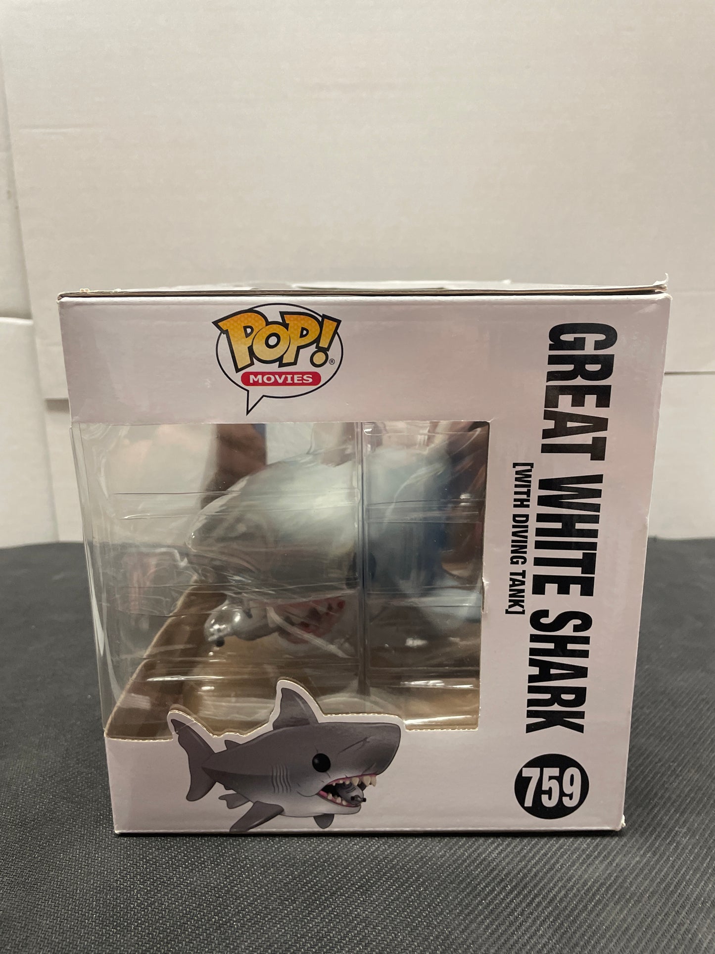 JAWS FUNKO POP MOVIES THE GREAT WHITE SHARK #759 (2019 EXCELLENT CONDITION)