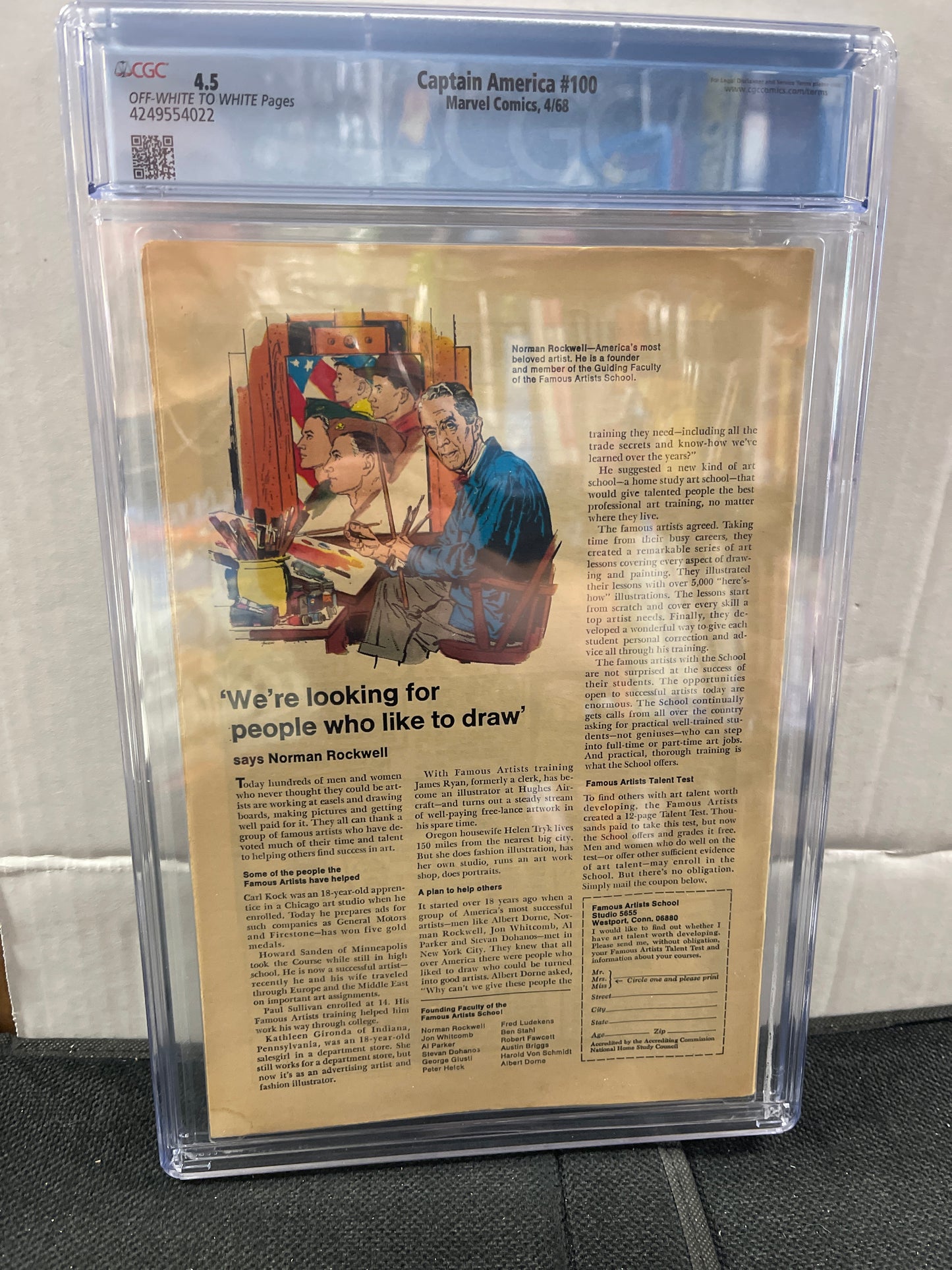 MARVEL COMICS CAPTAIN AMERICA #100 CGC 4.5