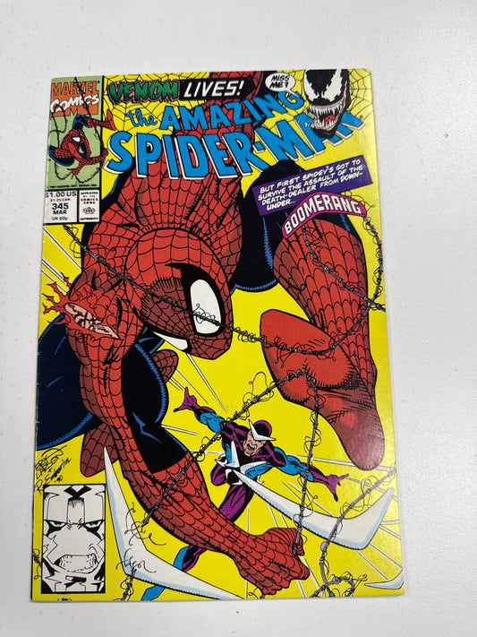 The Amazing Spider-Man #345 3/91 Cletus Kasaday Symbiote Marvel Comics A8