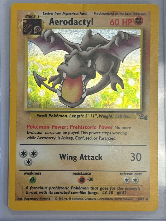 POKÉMON TCG AERODACTYL HOLO 1/62 LIGHT PLAY CONDITION