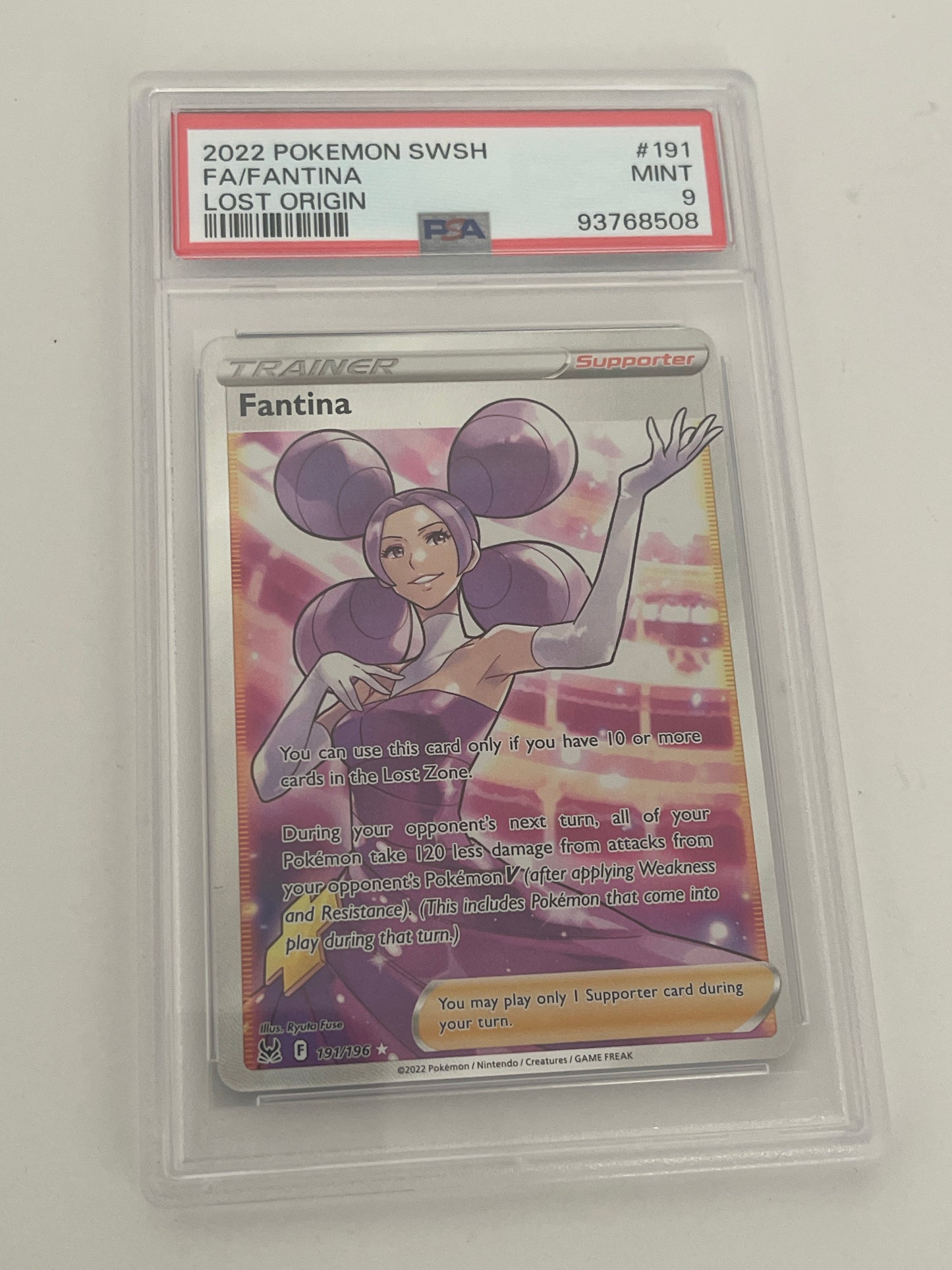 2022 POKEMON SWORD & SHIELD FANTINA LOST ORIGIN PSA 9