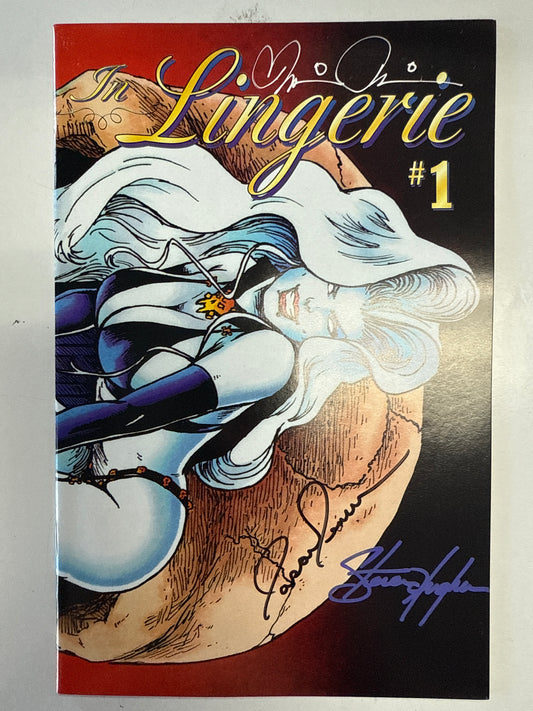 CHAOS COMICS LASY DEATH IN LINGERIE TRIPLE SIGNED #1 STEVEN HUGHES JASON JENSON & BRIAN PULIDO