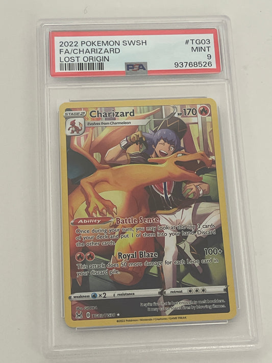 2022 POKEMON SWORD & SHIELD CHARIZARD LOST ORIGIN PSA 9