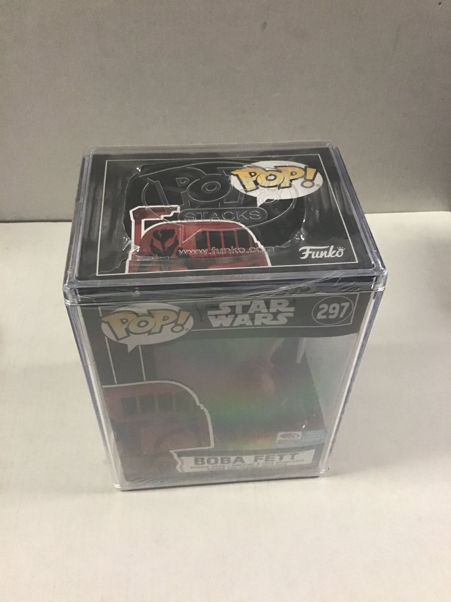 FUNKO POP STAR WARS #297 BOBA FETT LIMITED EDITION (2020 ANAHEIM WONDERCON EXCLUSIVE) ~ SEALED IN HARD PROTECTOR!