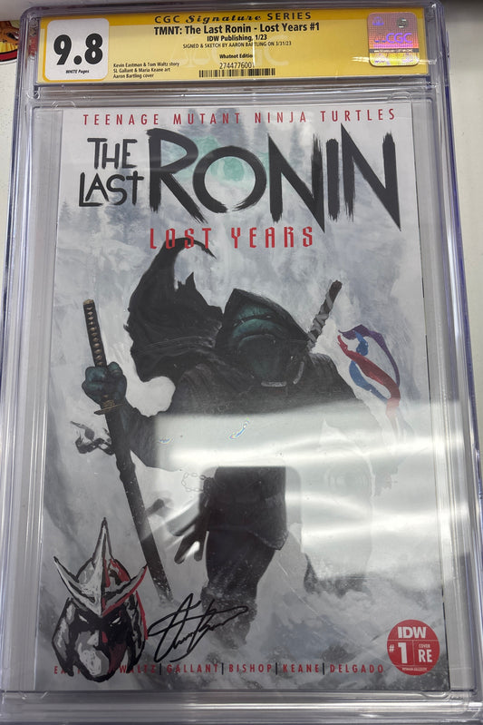 CGC SIGNATURE SERIES 9.8 IDW PUBLISHING TMNT THE LAST RONIN LOST YEARS #1 1/23 SIGNED & SKETCH BY AARON BARTLING