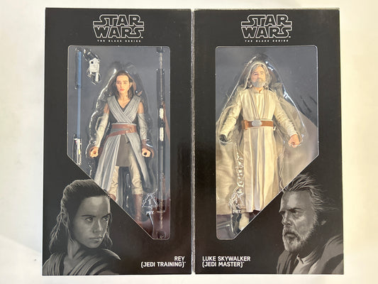 HASBRO STAR WARS THE BLACK SERIES REY (JEDI TRAINING) & LUKE SKYWALKER (JEDI MASTER)