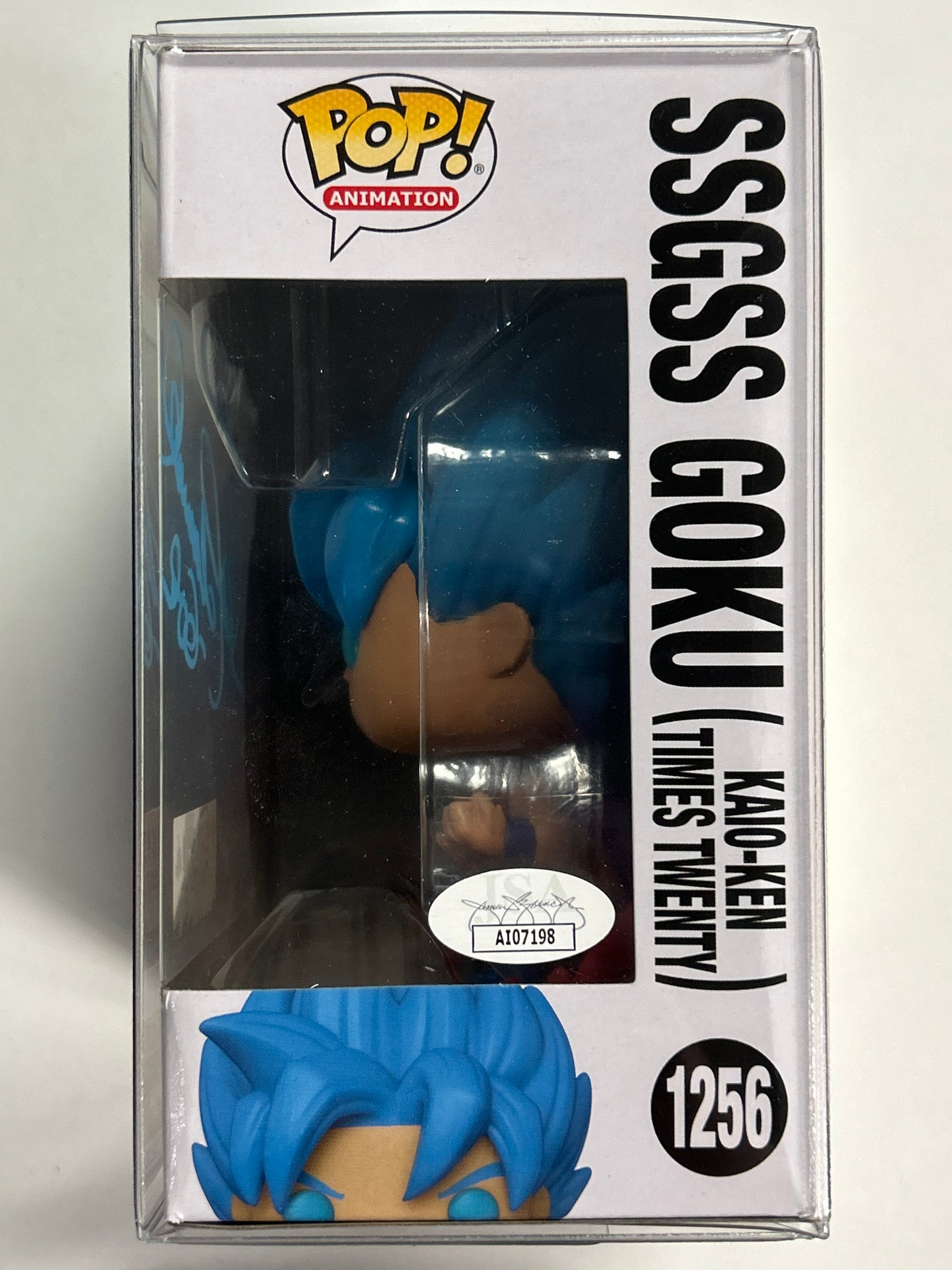 FUNKO POP ANIMATION DRAGON BALL SUPER #1256 SSGSS GOKU (KAIO-KEN TIMES TWENTY) BOXLUNCH GLOW IN THE DARK VINYL FIGURE SIGNED SEAN SCHEMMEL + JSA CERT