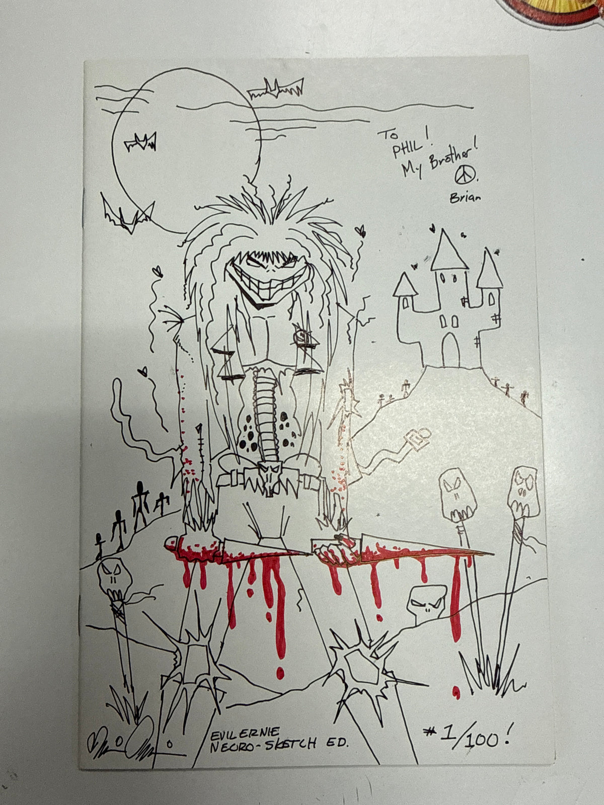 CHAOS EVIL ERNIE #8 NECRO SKETCH ED. #1/100 VERY RARE