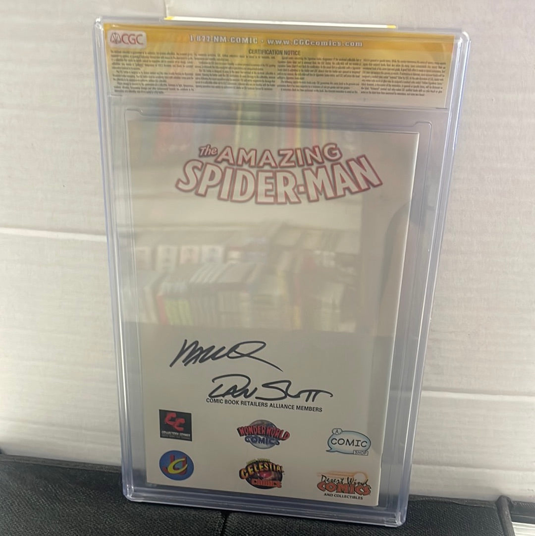 MARVEL COMICS, THE AMAZING SPIDER-MAN #1 (2014), ROMITA’S C.O.B.R.A. VARIANT, SS CGC 9.8 WP, SIGNED 3x BY: JOHN ROMITA, DAN SLOTT & HUMBERTO RAMOS!!