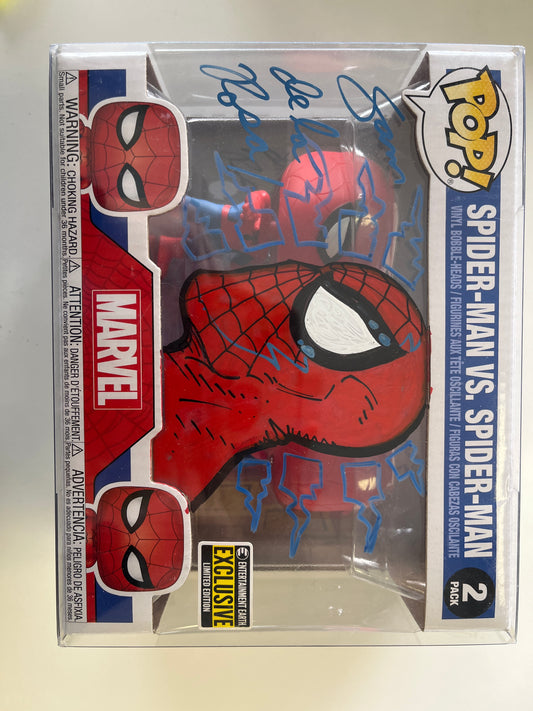 FUNKO POP SPIDER-MAN VS SPIDER-MAN MARVEL 2-PACK SKETCH WITH SAM DE LE ROSA SIGNATURE