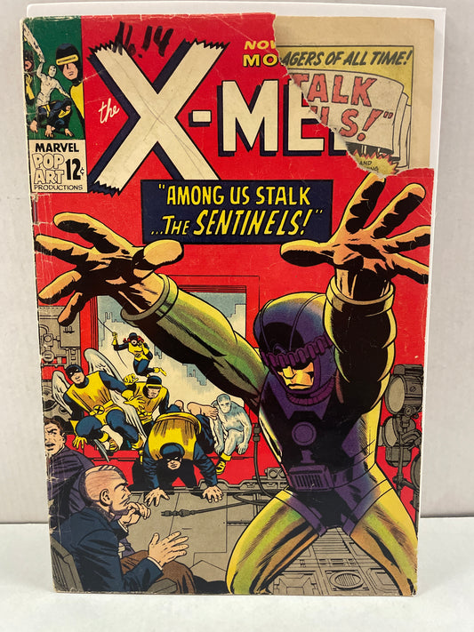 THE X-MEN #14 (1965, EARLY MARVEL SILVER AGE KEY COMIC!) 1st APPEARANCE OF THE SENTINELS & BOLIVAR TRASK! VG+