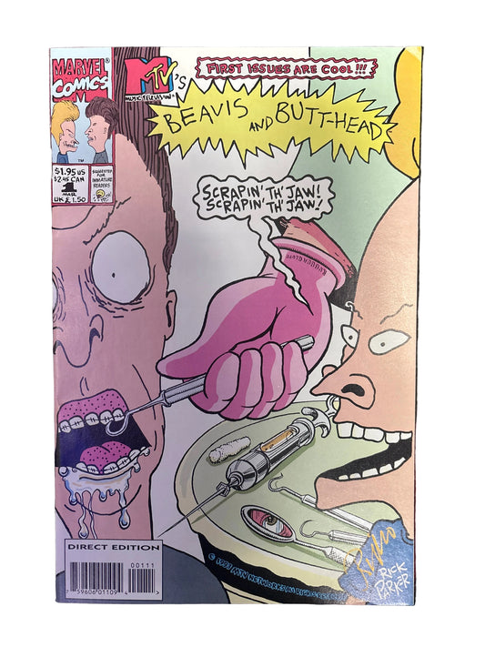 MARVEL MTVS BEAVIS AND BUTT-HEAD #1 SIGNED BY RICK PARKER