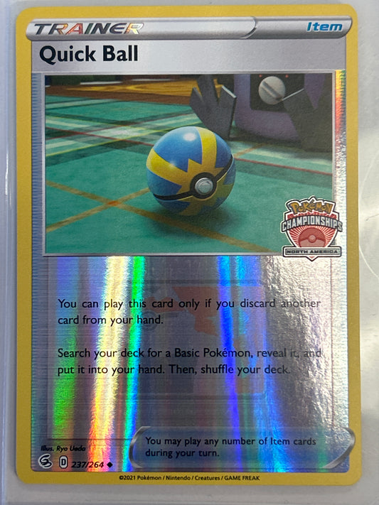 POKÉMON TCG QUICK BALL REVERSE HOLO 237/264 POKÉMON LEAGUE NEAR MINT CONDITION