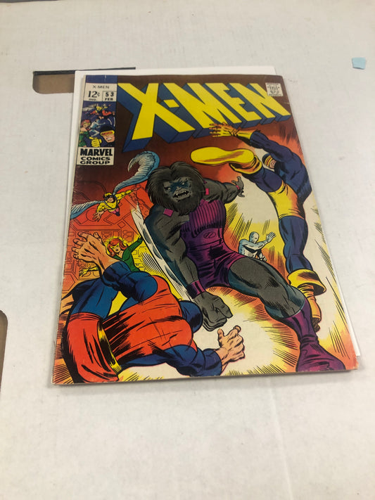 MARVEL COMICS X-MEN 53 (1969) ORIGIN OF BEAST FN/FN+ OFF WHITE PAGES