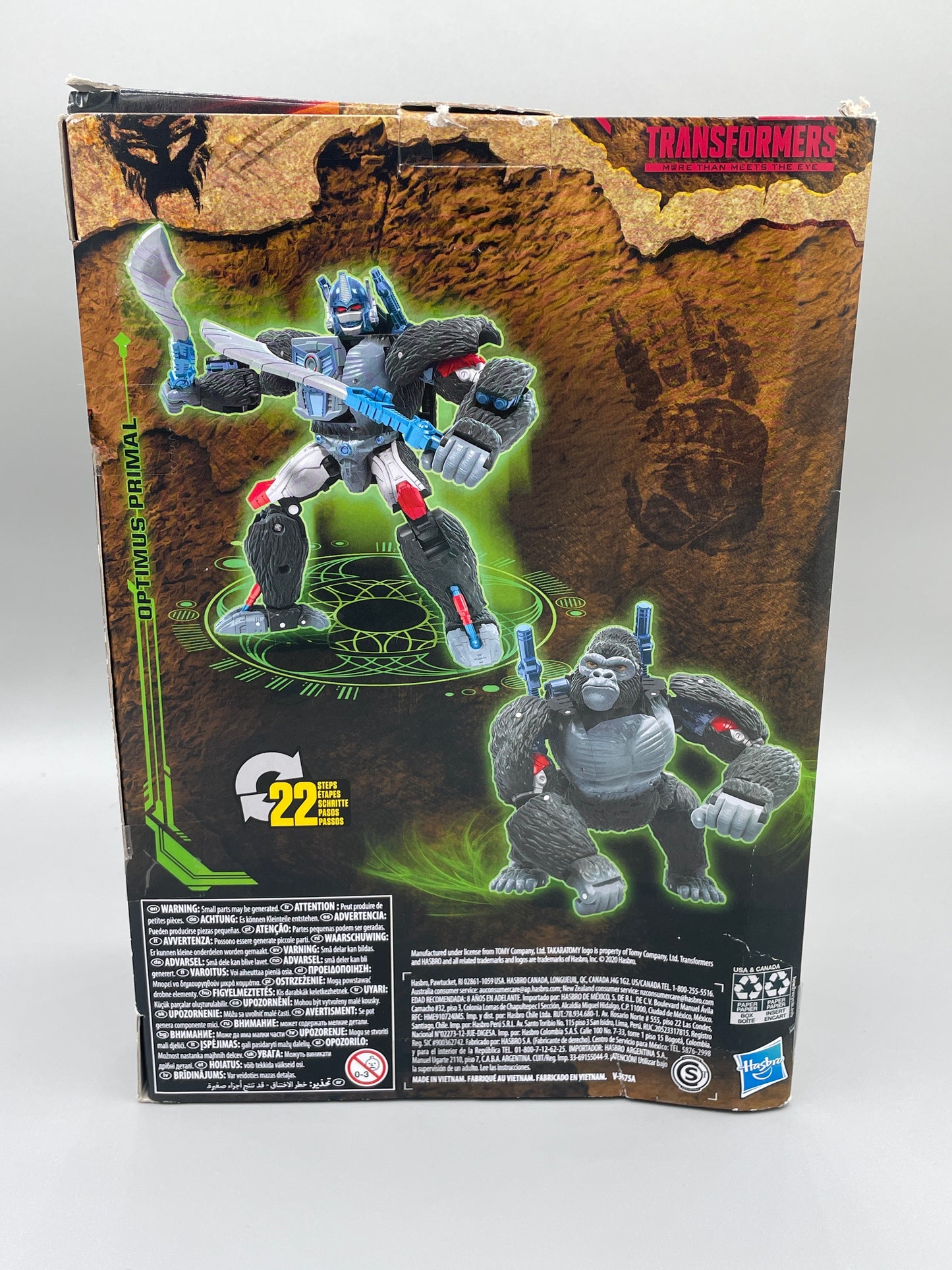 TRANSFORMERS KINGDOM - WAR FOR CYBERTRON TRILOGY OPTIMUS PRIMAL HASBRO FIGURE! CIB VERY NICE!