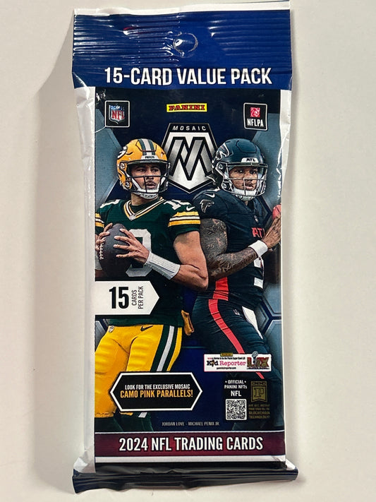 NFL PANINI MOSAIC 2024 NFL TRADING CARDS 15-CARD VALUE PACK SEALED