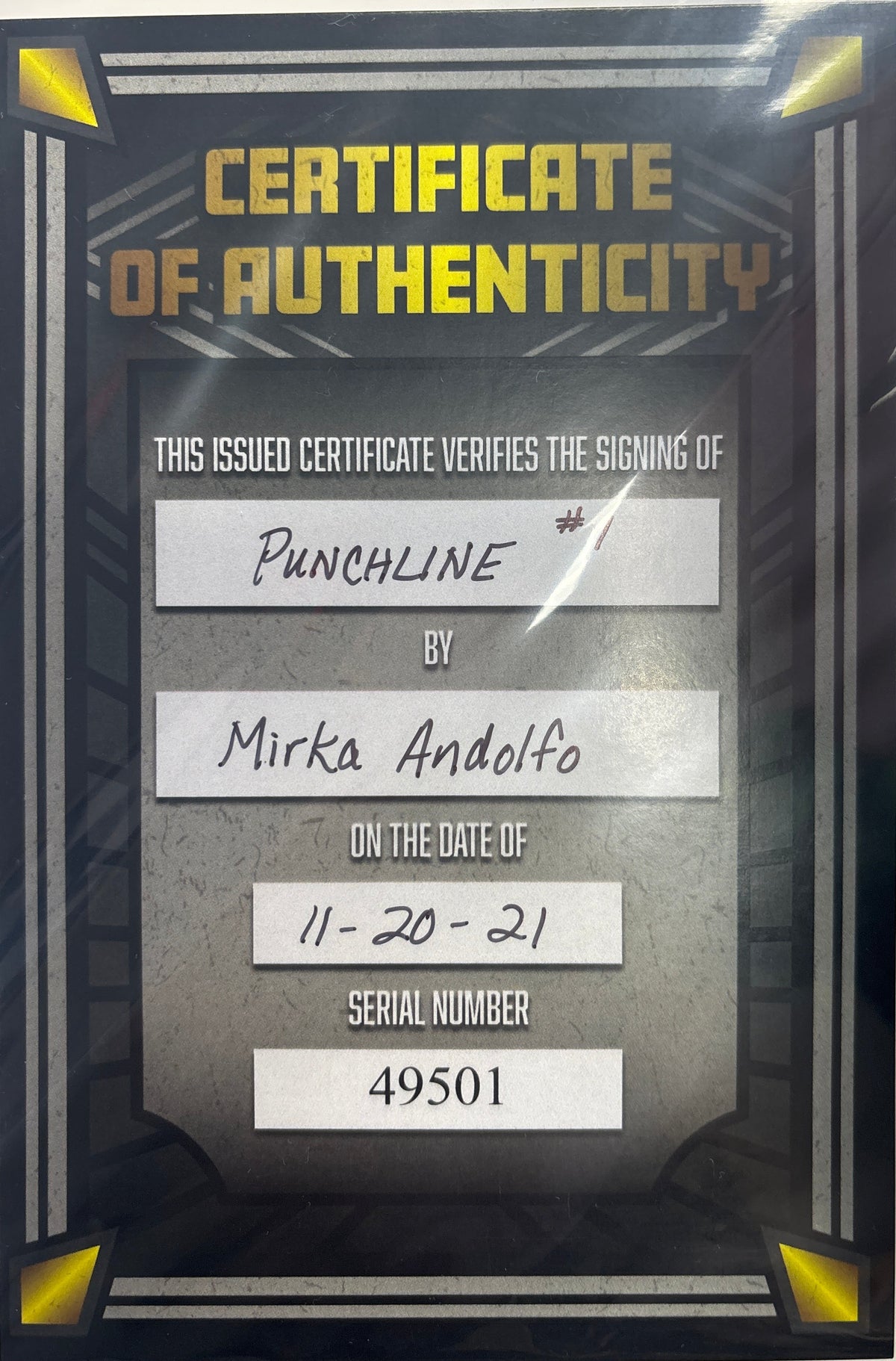 DC PUNCHLINE #1 SIGNED BY MIRKA ANDOLFO WITH CERTIFICATE OF AUTHENTICITY