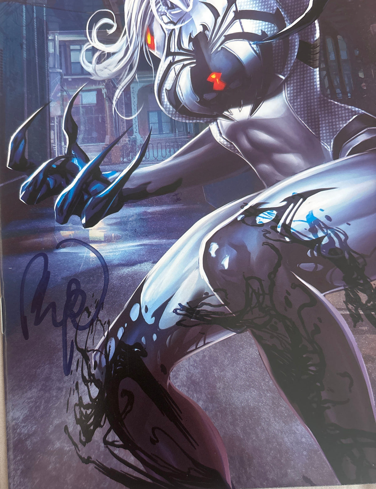 WHITE WIDOW #4 UNBOUND VIRGIN VARIANT COVER SIGNED BY BENNY POWELL WITH COA