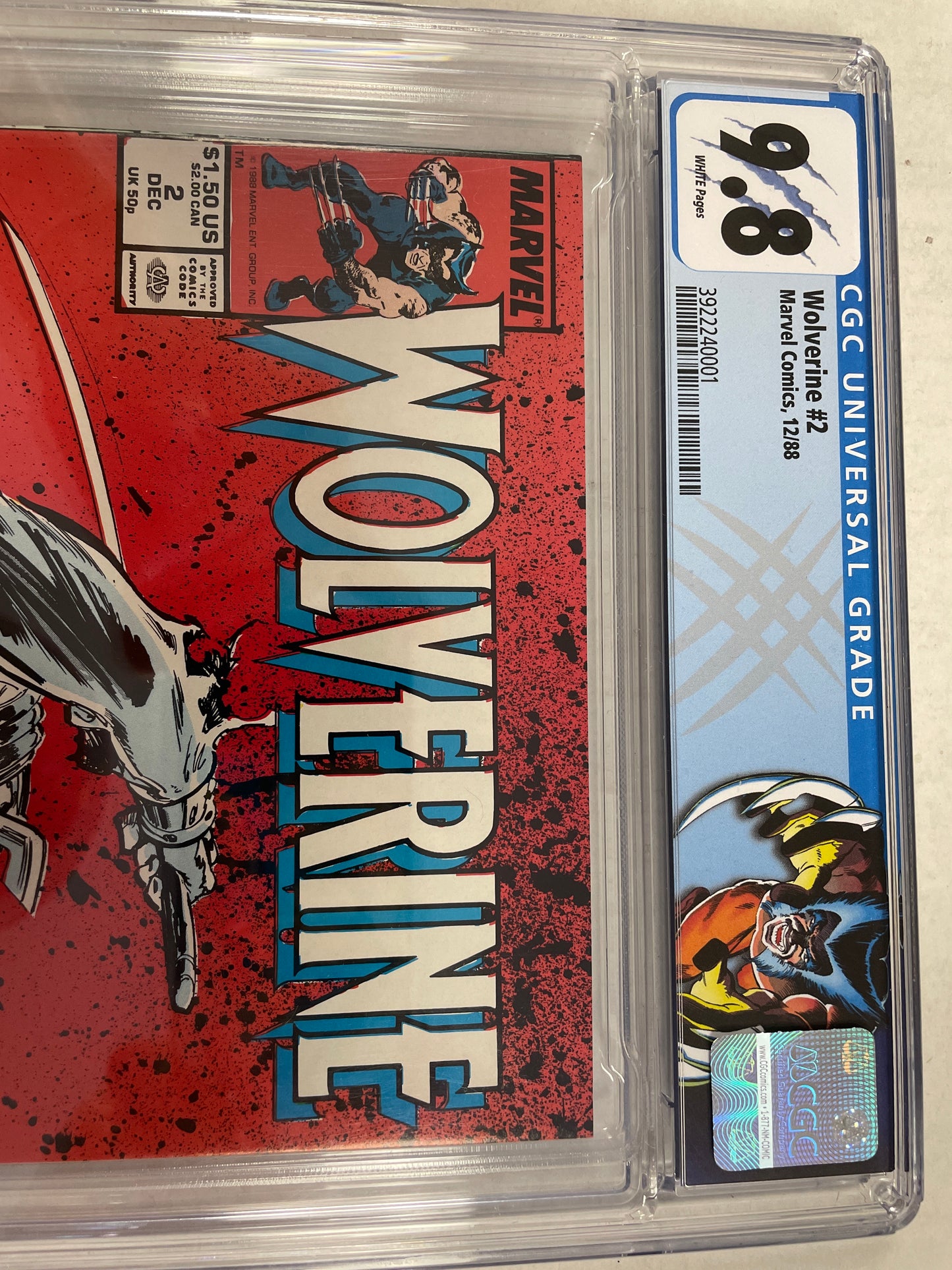 WOLVERINE #2 (1988) CGC 9.8 CUSTOM LABEL! 💎