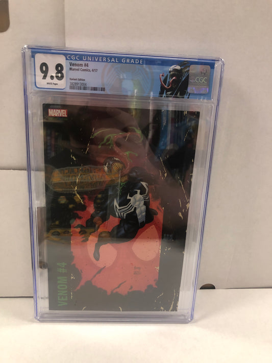 VENOM #4 CGC 9.8 (2017, VERY HTF JOE JUSKO VARIANT & CLASSIC MARK BAGLEY HOMAGE COVER!)