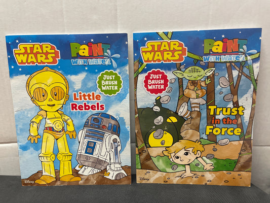 STAR WARS “PAINT WITH WATER” COLORING & ACTIVITY BOOKS! (2023, NEW, INCLUDES 2 BOOKS!)