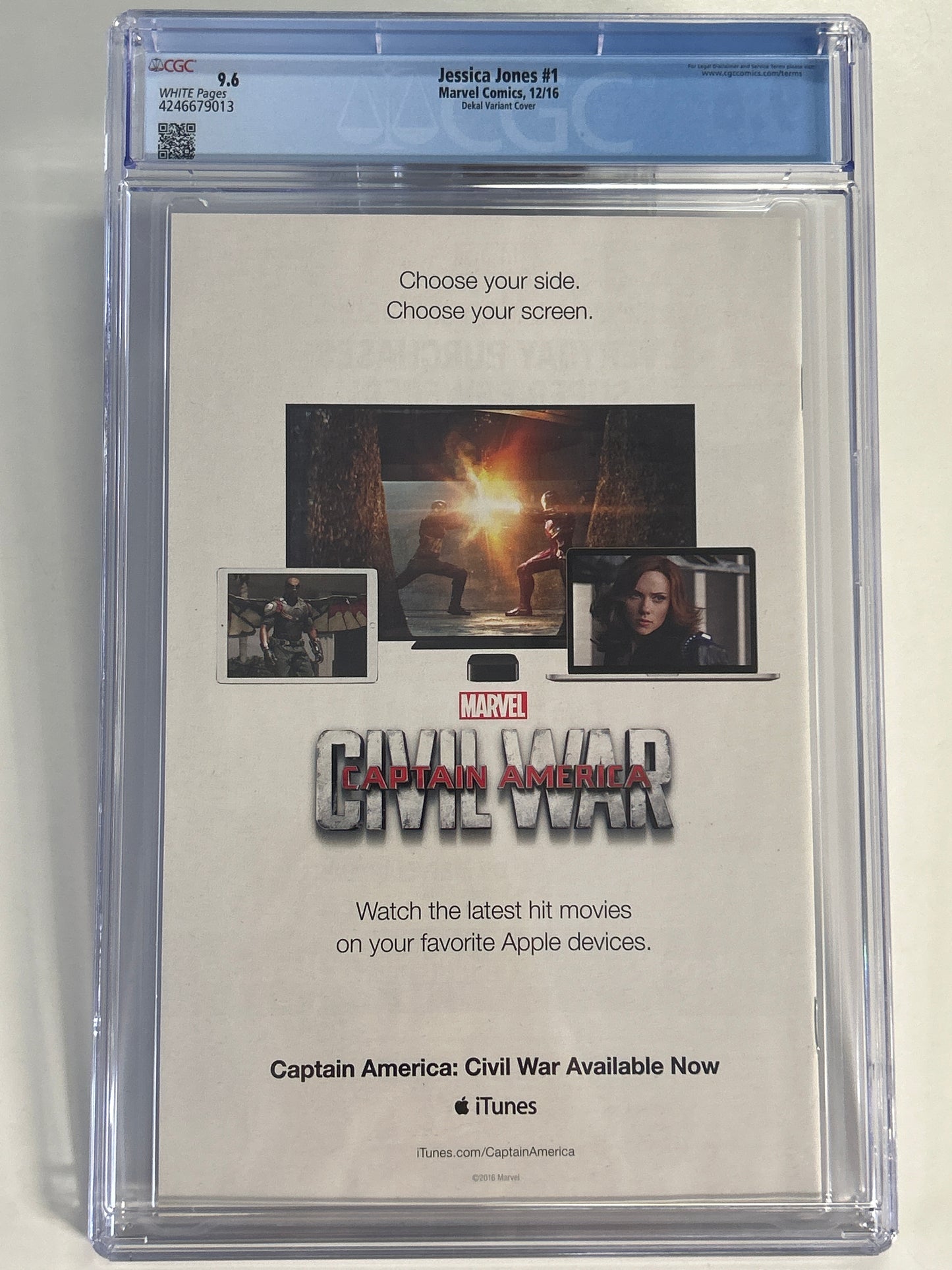 MARVEL COMICS JESSICA JONES #1 DEKAL VARIANT CGC 9.6 WP