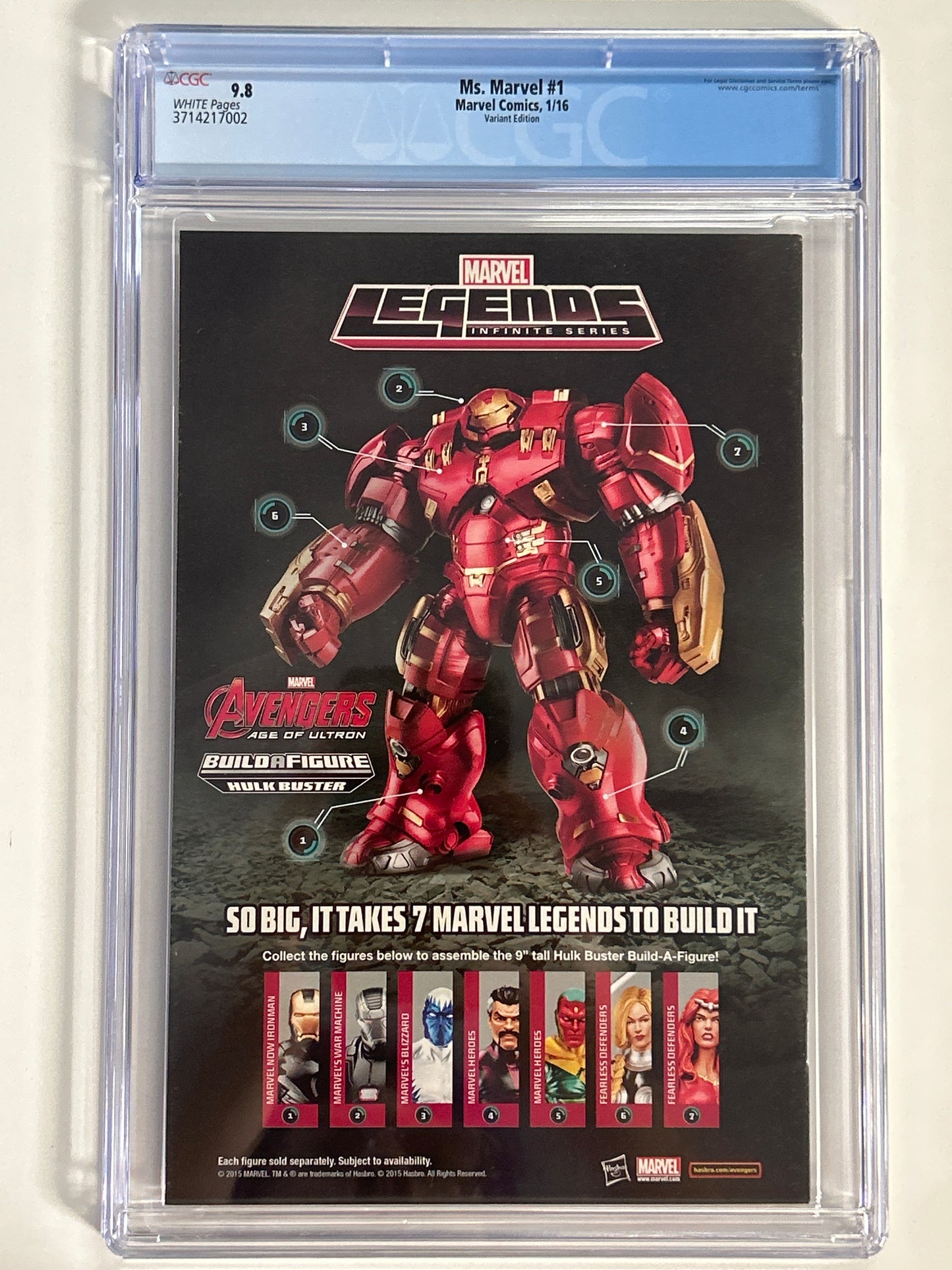 MARVEL COMICS MS. MARVEL #1 HIP HOP VARIANT CGC 9.8 WP