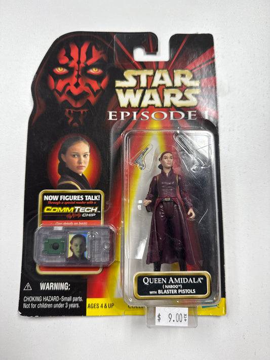 Queen Amidala Star Wars Episode I with blast pistol Action Figure Talking CommTech Chip